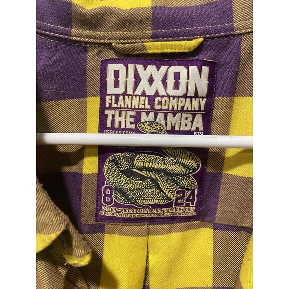 Dixxon Flannel Co Shirt Mamba Men's 4X Kobe Bryant NO 24 Plaid Lakers Rare - Picture 3 of 14
